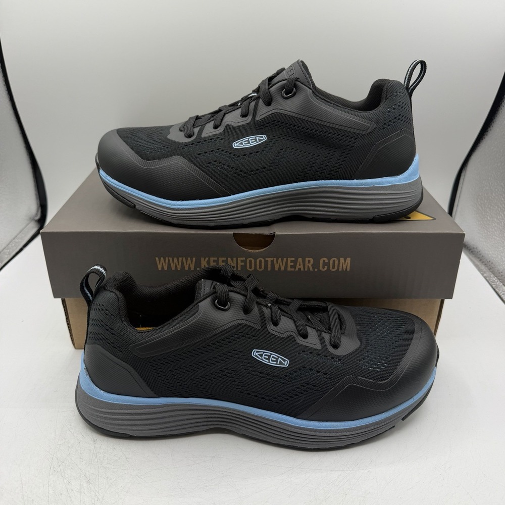 KEEN Sparta 2 Work Shoes Womens Sz 9.5 M Airy Blue/Black‎ Sneakers Safety Toe
